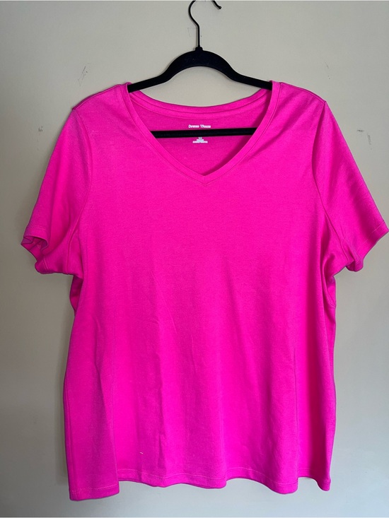 Studio Works Tops - Studio Works V-Neck Short Sleeve Tee - Bright Pink